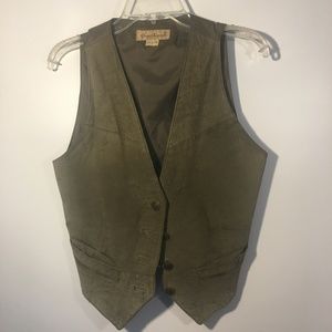GreatLand Olive Genuine Suede Fully Lined Vest.